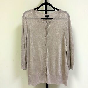 Plus size Talbots gold, round neck cardigan